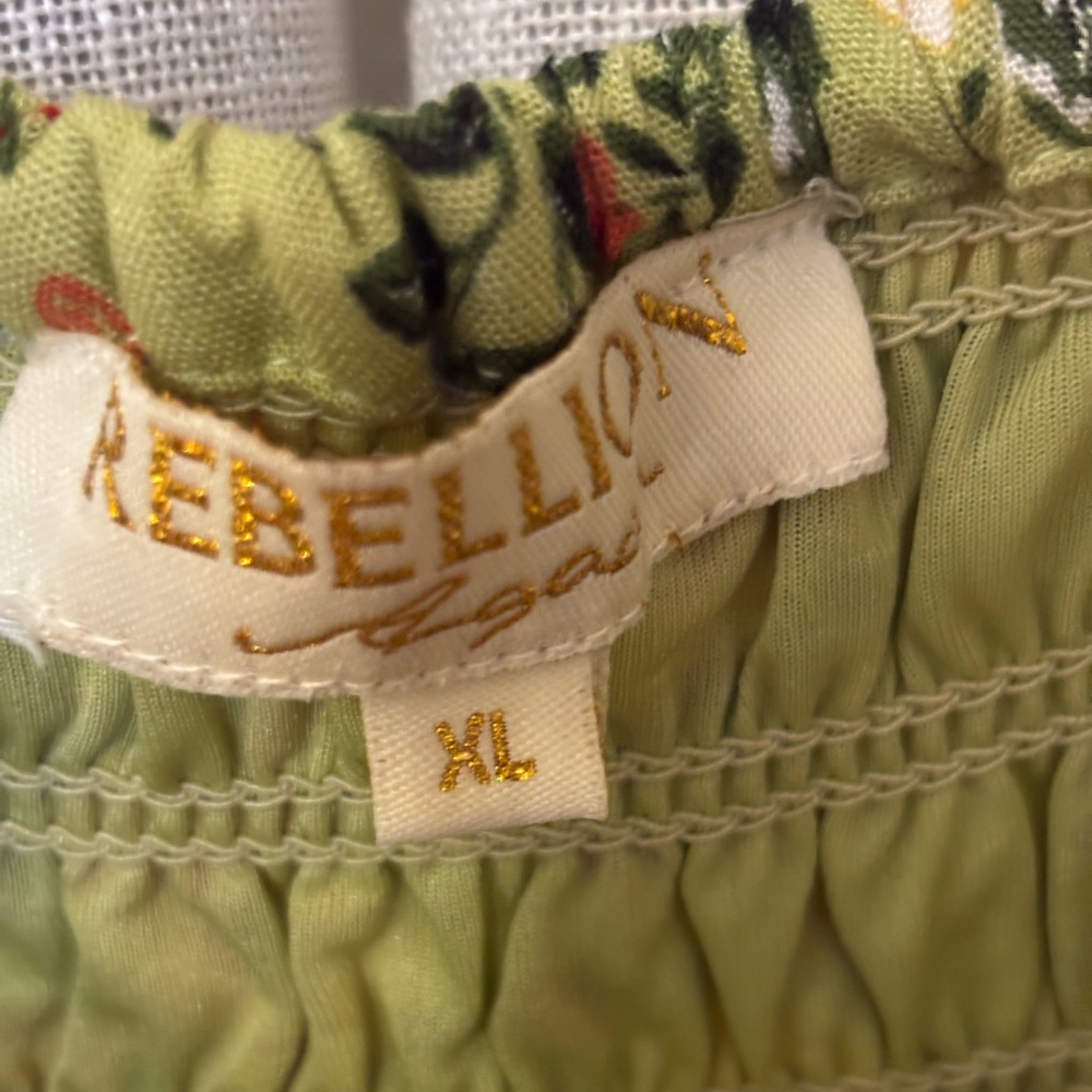 Rebellion Again Floral Green Tiered Maxi Dress - Picture 5 of 10